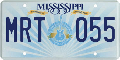 MS license plate MRT055