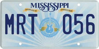 MS license plate MRT056