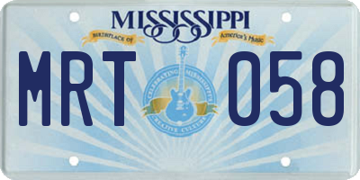 MS license plate MRT058