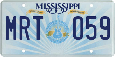 MS license plate MRT059