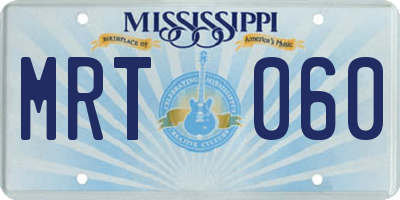 MS license plate MRT060