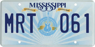MS license plate MRT061