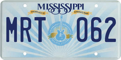 MS license plate MRT062