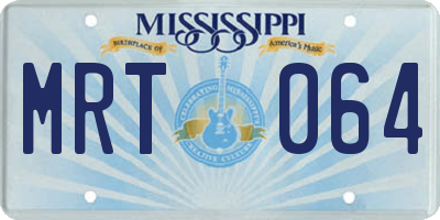 MS license plate MRT064