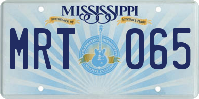 MS license plate MRT065