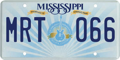 MS license plate MRT066