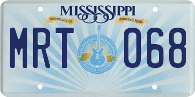 MS license plate MRT068