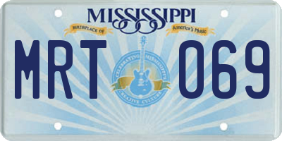 MS license plate MRT069