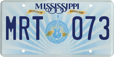 MS license plate MRT073