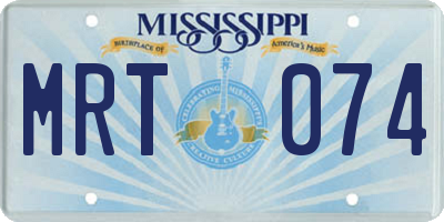 MS license plate MRT074
