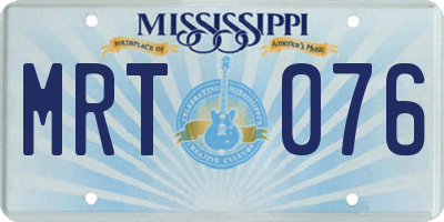 MS license plate MRT076