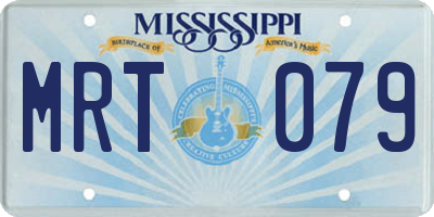MS license plate MRT079