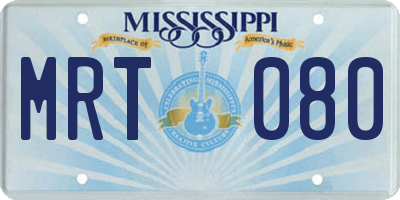 MS license plate MRT080