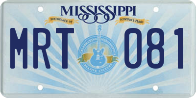 MS license plate MRT081