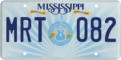 MS license plate MRT082