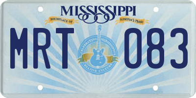 MS license plate MRT083