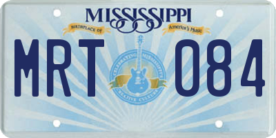 MS license plate MRT084