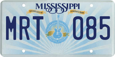 MS license plate MRT085