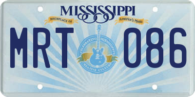 MS license plate MRT086