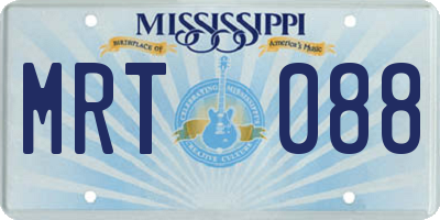 MS license plate MRT088