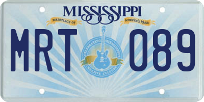 MS license plate MRT089