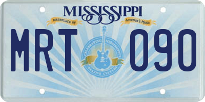 MS license plate MRT090