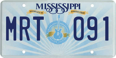 MS license plate MRT091