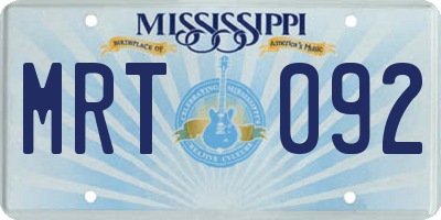 MS license plate MRT092