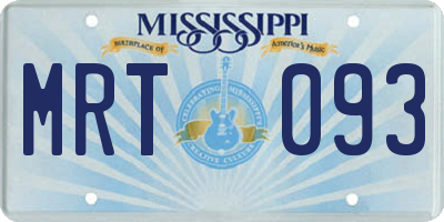 MS license plate MRT093