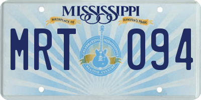 MS license plate MRT094