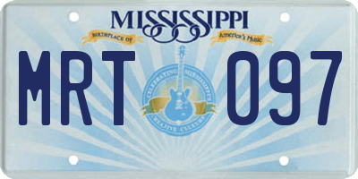 MS license plate MRT097