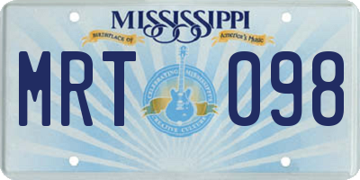 MS license plate MRT098
