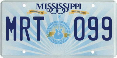 MS license plate MRT099