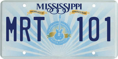 MS license plate MRT101