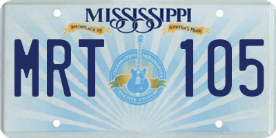MS license plate MRT105