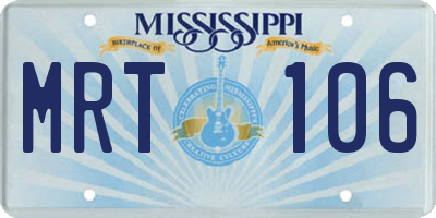 MS license plate MRT106