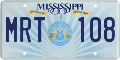 MS license plate MRT108