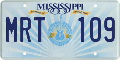 MS license plate MRT109