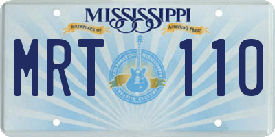 MS license plate MRT110