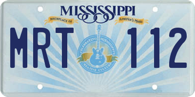 MS license plate MRT112