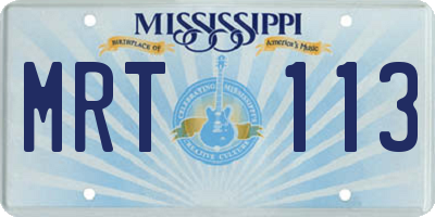 MS license plate MRT113