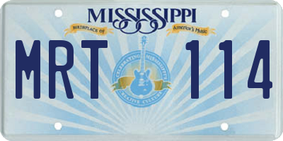 MS license plate MRT114