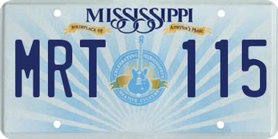 MS license plate MRT115