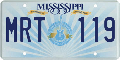 MS license plate MRT119