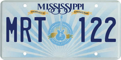 MS license plate MRT122