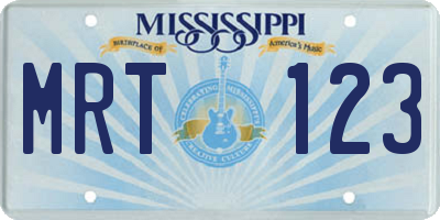 MS license plate MRT123