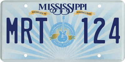 MS license plate MRT124