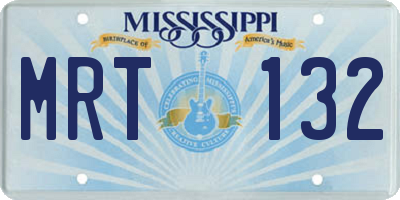 MS license plate MRT132