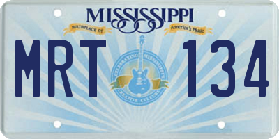 MS license plate MRT134