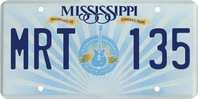 MS license plate MRT135